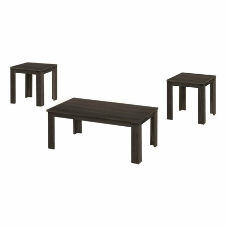 MONARCH SPECIALTIES Table Set, 3pcs Set, Coffee, End, Side, Accent, Living Room, Brown Laminate, Transitional I 7863P